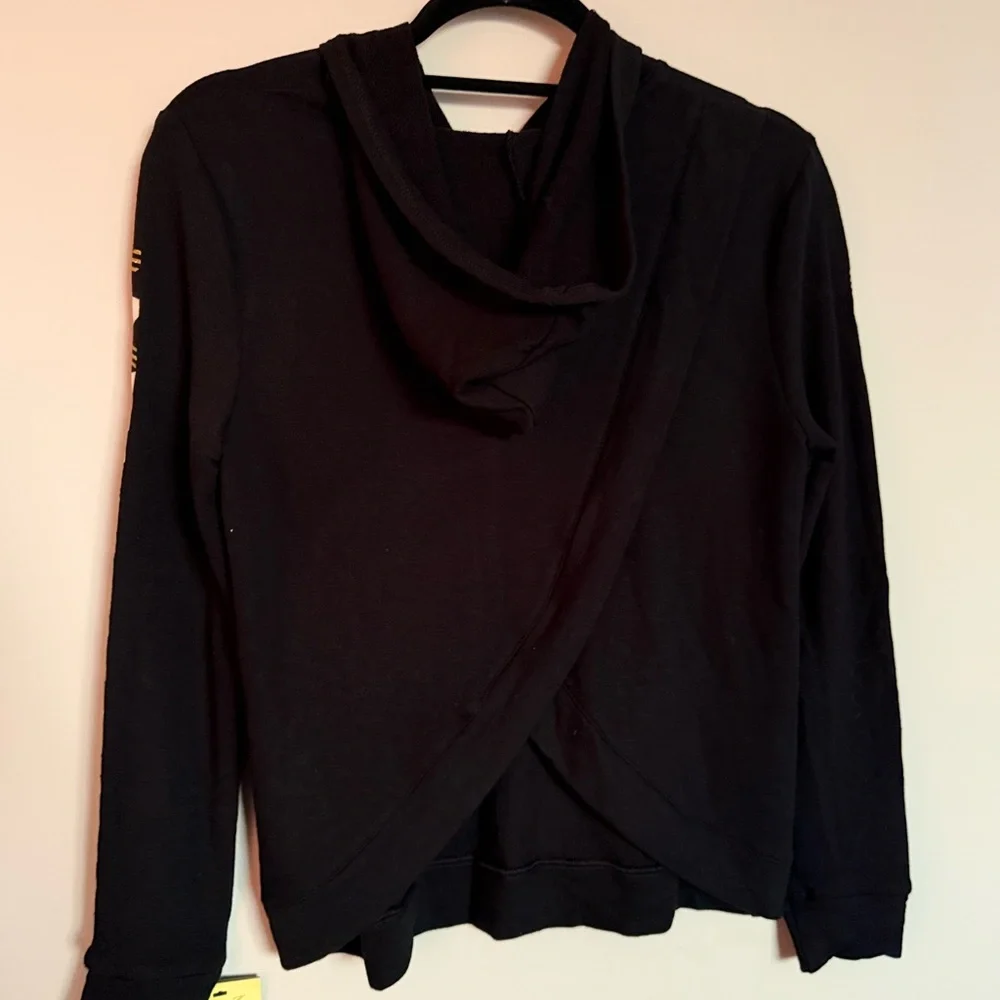 Girls XL Black Hoodie 14–16 Graphic Sleeves NWT